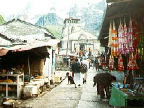 Kedarnath temple from approach road